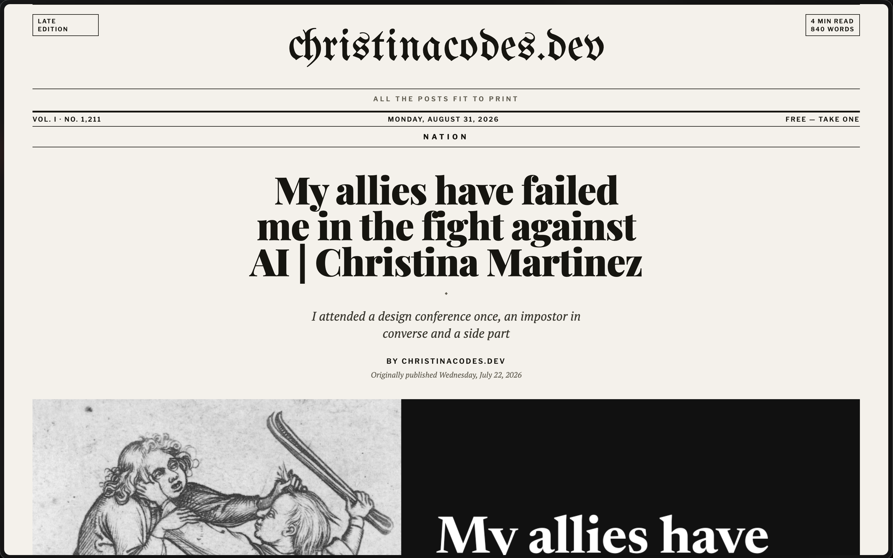 Blog newspaper generator
