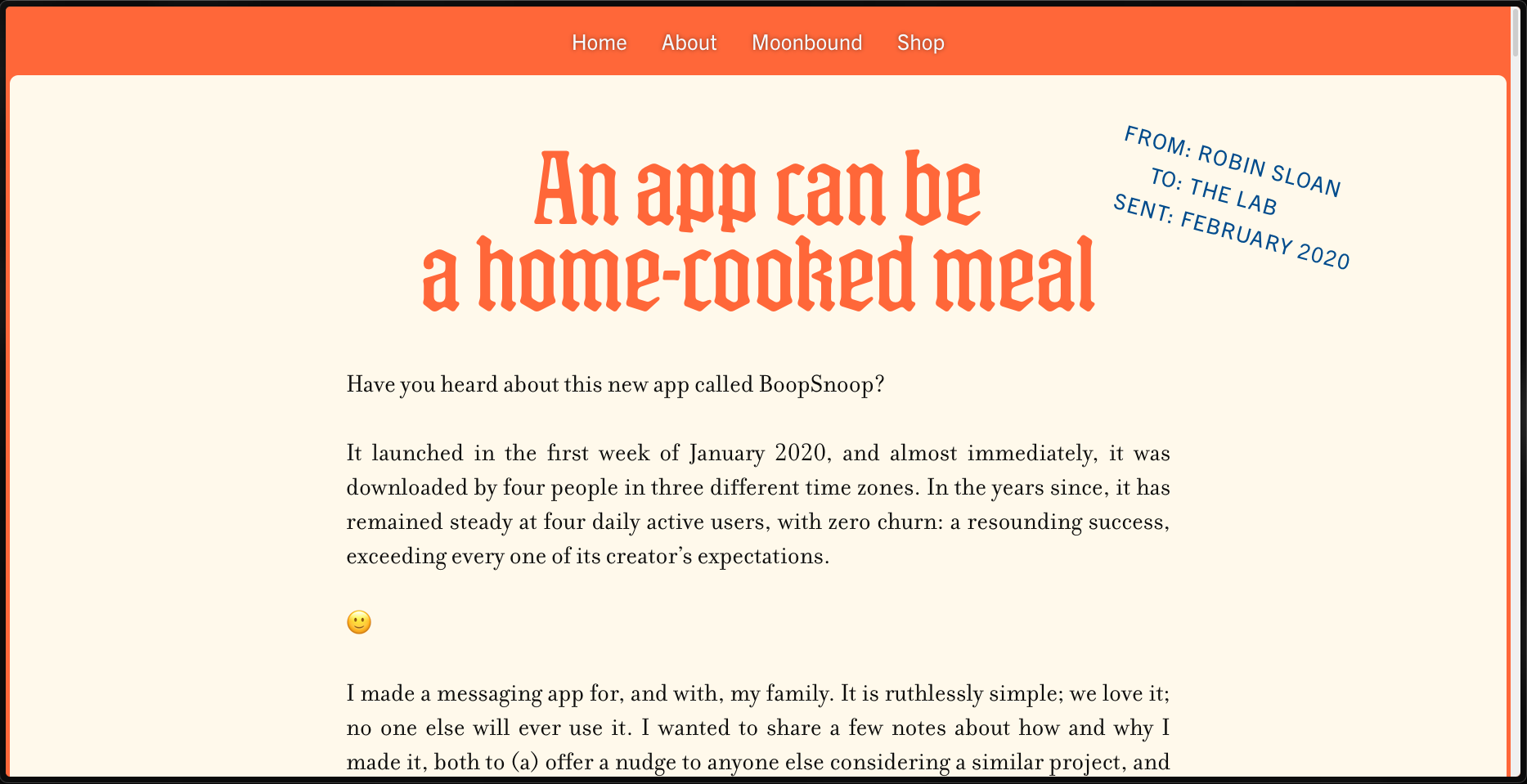 An App Can Be a Home-Cooked Meal